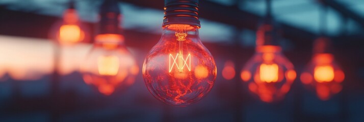 Fototapete - Luminous Innovation Breakthrough Glowing Vintage Lightbulb Illuminating Future Tech Concepts with Cinematic Depth-of-Field Strategic Visualization