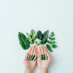 Poster - Green Wellness Revolution Minimalist Natural Supplement Aesthetic Showcasing Holistic Health Optimization for Conscious Consumers in Digital Wellness Era