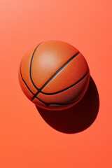 Poster - Minimalist Athletic Precision High-Contrast Basketball with Textural Depth - Dynamic Sports Branding and Performance Visualization