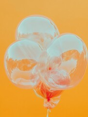 Poster - Ethereal Bubble Palette Minimalist Transparent Balloons in Soft Pastel Gradient - Contemporary Design Asset for Creative Marketing and Emotional Branding Visuals