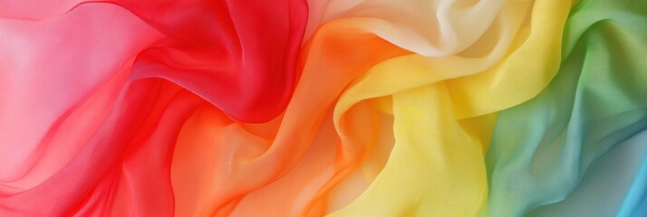 Poster - Fluid Rainbow Textile Design Vibrant Creative Expression in Soft Gradient Layers - Modern Craft Inspiration for Digital Content and Artistic Branding