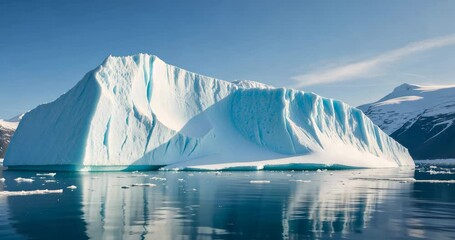 Wall Mural - an iceberg is a substantial body of freshwater ice that has detached from a glacier or ice shelf and