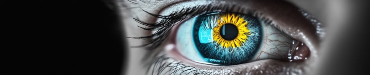 Poster - Neurotech Vision Quest Hyper-Realistic Iris Mapping for AI-Driven Strategic Insight - Cutting-Edge Digital Transformation and Cognitive Performance Visualization
