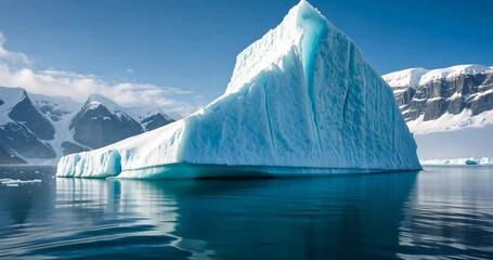 Wall Mural - an iceberg is a significant mass of freshwater ice that has separated from a glacier or ice shelf an