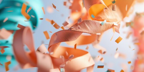 Aufkleber - Dreamy Festival of Reason Ethereal Copper and Teal Confetti Explosion - Avant-Garde Celebration Design for Immersive Event Marketing Experiences