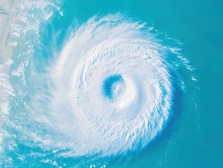 Aufkleber - Climate Crisis Visualization Immersive Satellite Imagery of Massive Hurricane Revealing Global Warming Impact and Advanced Meteorological Forecasting Technology