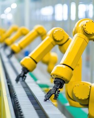 Aufkleber - Advanced Robotics Revolution High-Performance Yellow Industrial Automation Systems Transforming Next-Generation Manufacturing Precision and Efficiency