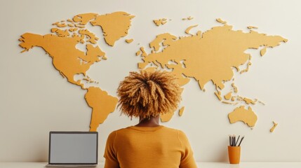 Aufkleber - Chromatic Minimalism Gen Z Digital Nomads Global Strategy Workspace - Empowering Remote Work Innovation with Monochromatic Design Aesthetic