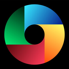 Aufkleber - Creative abstract colorful circle. Geometric spiral as logo or icon template.