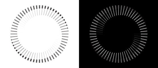 Fototapete - Spiral with lines as dynamic abstract vector background or logo or icon. Yin and Yang symbol. Black spiral on white background and white spiral on black background.
