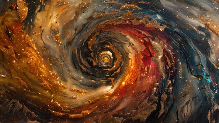 Poster - Swirling vortex of transformative beauty and radiant colors evokes emotions and creativity in cosmetics