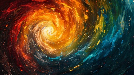 Poster - exploring the swirling vortex of vibrant colors representing the intensity and complexity of human e