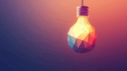 Poster - abstract low poly polygonal light bulb vector - minimalist geometric design, business innovation con