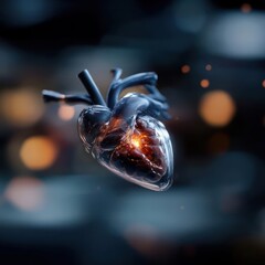Aufkleber - Translucent Glowing Heart 3D Render