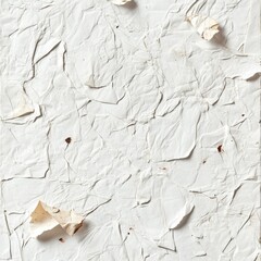 Poster - Crumpled white paper texture with torn edges and subtle shadows creating an abstract and vintage background for graphic design