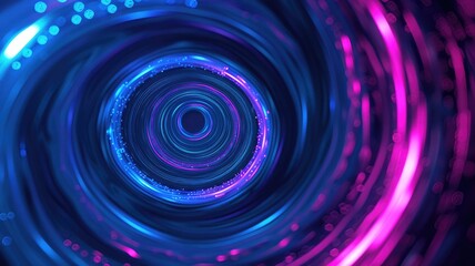 Poster - This abstract image features a vibrant blue spiral set in space, adorned with radiant patterns. It embodies a futuristic design, perfect for digital and artistic projects.