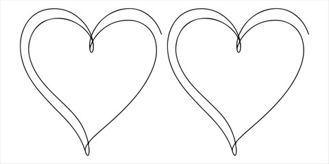 A vector illustration of a heart drawn with a single continuous line, creating a minimalist love symbol on a simple background.