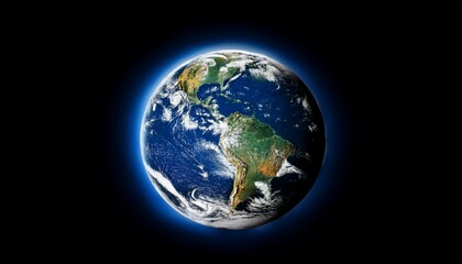 view of the earth from space a blue planet against a black background