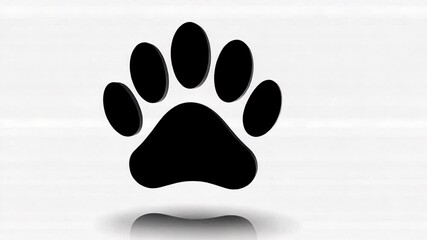 Poster - Flat Icon of Dog or Cat Paw Print for Animal Apps and Websites Generative AI