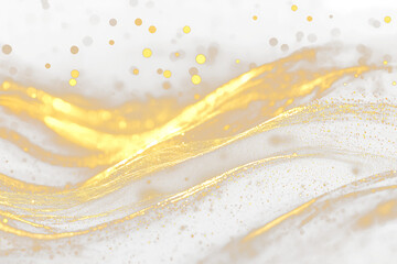Fototapete - Golden glittering wave background.