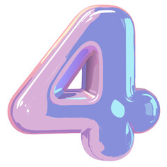 Poster - a holographic 3D rendering of the number 