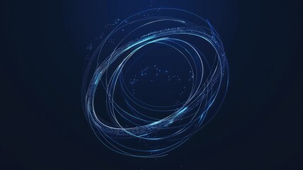 Poster - glowing blue digital globe with connecting lines. abstract artwork of circle shape with glowing line