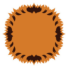 Poster - a unique and abstract logo frame border design with an orange and brown color scheme, The intricate edges create a visually striking effect vector cartoon illustration