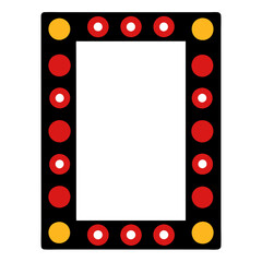Poster - Geometric Frame Decoration: A geometric frame is adorned with a pattern of circular elements in a visually striking arrangement, adding a pop of color to enhance the overall design.