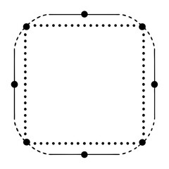 Poster - Geometric Frame with Dots: A simple yet elegant geometric frame, featuring a square outline punctuated by a series of evenly spaced dots and softly rounded corners.