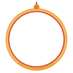 Poster - Orange Circular Frame: A vibrant orange circular frame with intricate detailing, perfect for adding a touch of warmth and creativity to your designs.