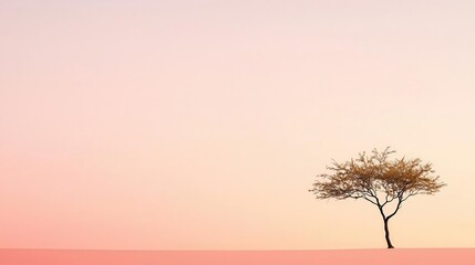 Poster - Present a minimalist tree silhouette against a soft sunset, creating a tranquil backdrop with room for inspirational text.