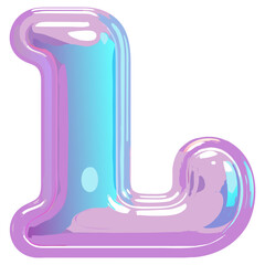 Poster - glowing, iridescent letter 