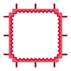 Poster - A red square frame, simple design, and illustration