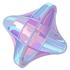 Poster - a mesmerizing abstract 3D shape with iridescent colors and a unique design. The shape appears to be composed of intertwined, curved structures vector illustration