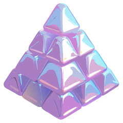 Poster - a unique and modern pyramid structure composed of glossy, colorful blocks, exuding a futuristic aesthetic vector illustration