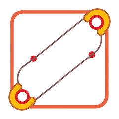 Poster - a graphic representation of a safety pin within a square frame vector illustration