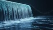 © Sohail - Data Waterfall: A mesmerizing visual of a cascading waterfall, replaced by a stream of digital data flowing seamlessly into a digital lake, evoking the concepts of information and technology.