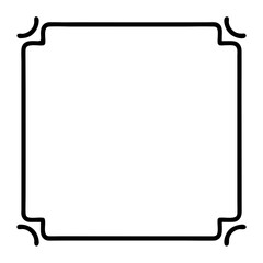 Poster - a simple square border design with decorative corner elements, vector illustration