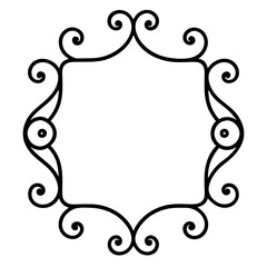 Poster - a decorative frame with an elegant design. The frame features a symmetrical pattern with curls and swirls vector illustration