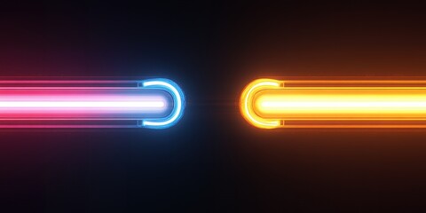 Poster - Abstract Neon Light Beams Glowing Brightly in Dark Background Futuristic Energy Concept