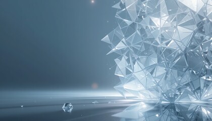 Poster - Dynamic crystal structure formation abstract studio 3d render modern environment close-up view art concept for visual exploration