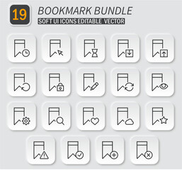 Poster - Extensive Bookmark Icon Set with Versatile UI Elements for Web Applications
