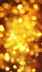 Poster - Golden yellow lights creating a soft and smooth bokeh effect background