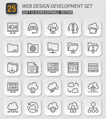 Poster - Modern Web Design and Development Vector Icon Set for User Interface Projects