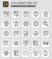 Poster - Essential SEO and Digital Marketing Soft UI Icon Set: Editable Vector Graphics