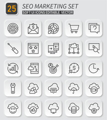 Poster - Essential SEO Marketing Vector Icons Bundle for Digital Strategies and Optimization