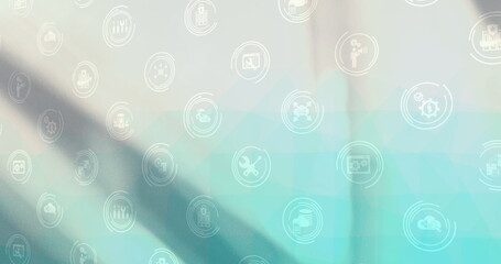 Poster - image of network of connections with digital icons