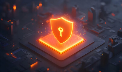 Poster - Futuristic Cybersecurity Visuals with Virtual Transparency Concept