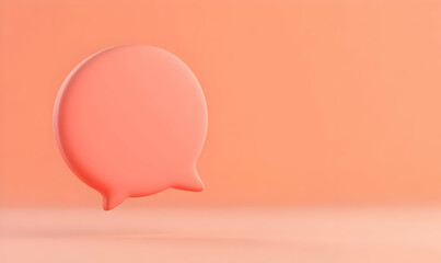 Poster - Textured Pink Speech Bubble Floating on Soft Background