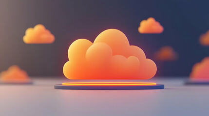 Poster - Futuristic Cloud Authentication Concept with Cybersecurity Elements